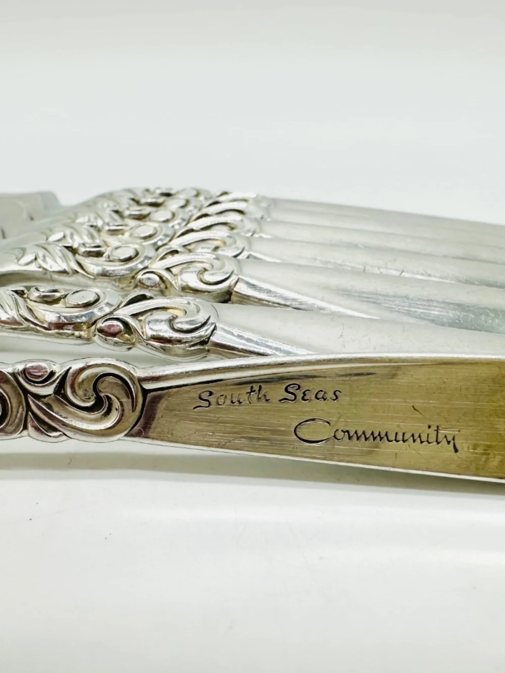 Vintage Oneida Community South Seas Salad Forks Silver-Plate Flatware Set of 8